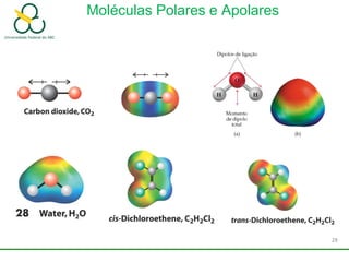 Moléculas Polares e Apolares
28
 
