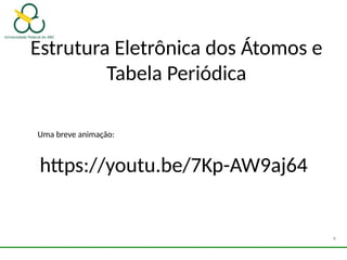 Estrutura Eletrônica dos Átomos e
Tabela Periódica
https://youtu.be/7Kp-AW9aj64
4
Uma breve animação:
 