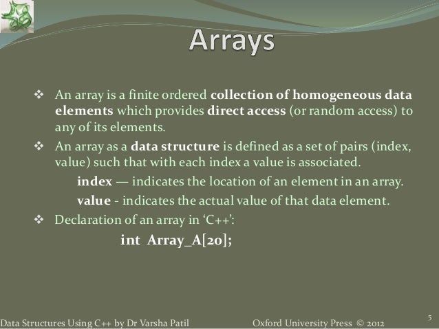 2. Linear Data Structure Using Arrays - Data Structures using C++ by
