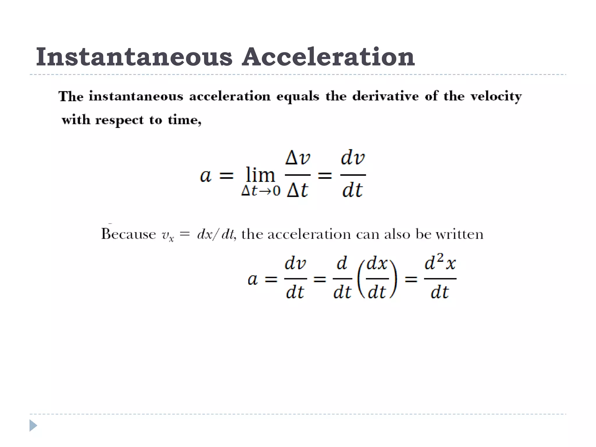 Instantaneous Acceleration 
