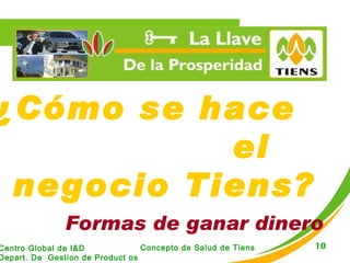 ¿Cómo se hace  el negocio Tiens? Formas de ganar dinero 