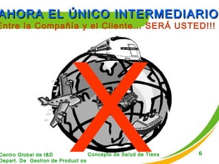 AHORA EL ÚNICO INTERMEDIARIO Entre la Compañía y el Cliente… SERÁ USTED!!! x 