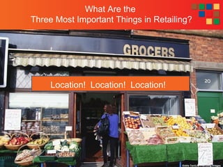 7-3
What Are the
Three Most Important Things in Retailing?
Eddie Tan/Life File/Getty Images
Location! Location! Location!
 
