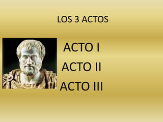 LOS 3 ACTOS
ACTO I
ACTO II
ACTO III
