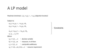 Linear Programming Model Formulation - Introduction | PPTX