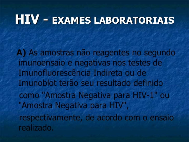 Hiv exames laboratoriais