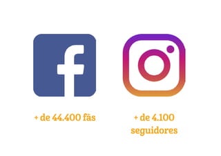 + de 44.400 fãs + de 4.100
seguidores
 