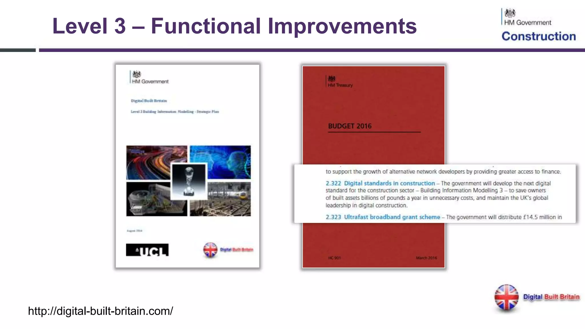 Level 3 – Functional Improvements
http://digital-built-britain.com/
 