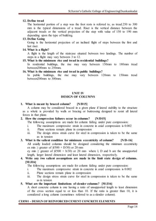 2 marks Question with Answer for Design of Reinforced Cement Concrete ...
