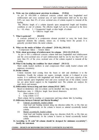 2 marks Question with Answer for Design of Reinforced Cement Concrete ...
