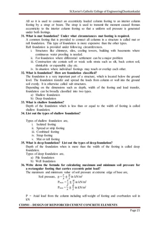 2 marks Question with Answer for Design of Reinforced Cement Concrete ...