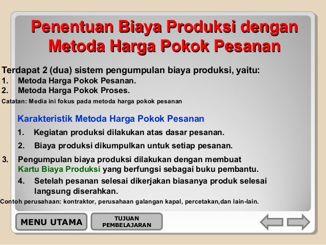 METODA HARGA POKOK PESANAN