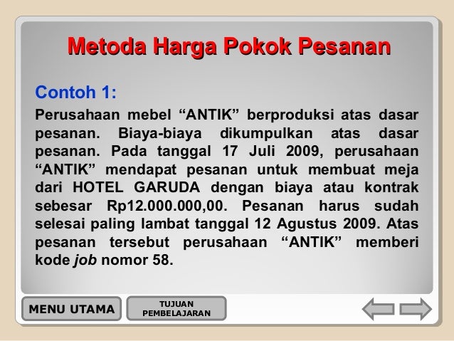 Metoda Harga Pokok Pesanan