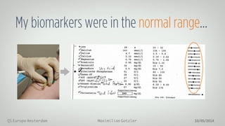 Maximilian GotzlerQS Europe Amsterdam 10/05/2014
My biomarkers were in the normal range…
 