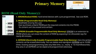 P Rom Memory Memory Forensic Basics, Types on Memories | PPTX