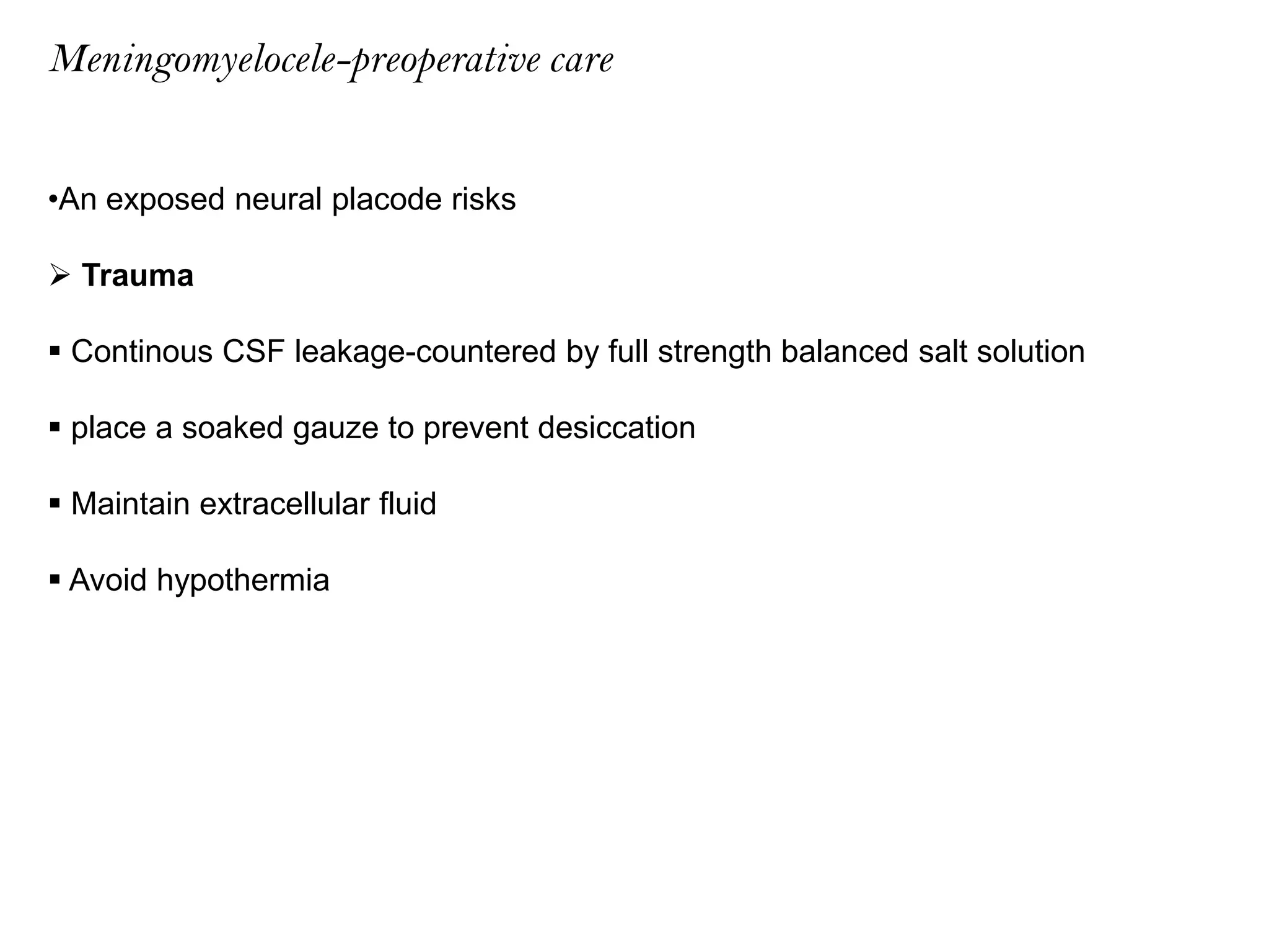 Meningomyelocele and Anesthesia | PPTX