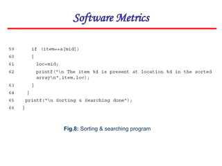 Software Metrics
Fig.8: Sorting & searching program
 