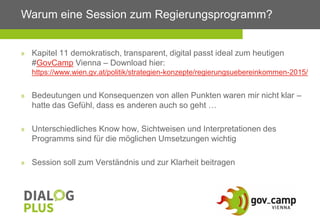 » Kapitel 11 demokratisch, transparent, digital passt ideal zum heutigen
#GovCamp Vienna – Download hier:
https://www.wien...