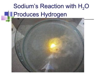 Sodium’s Reaction with H2O 
Produces Hydrogen 
 