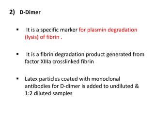 Interpretation of tests in coagulation disorders | PPTX