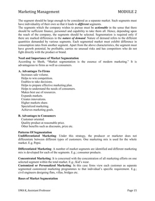 Marketing Management module 2 uma k | PDF