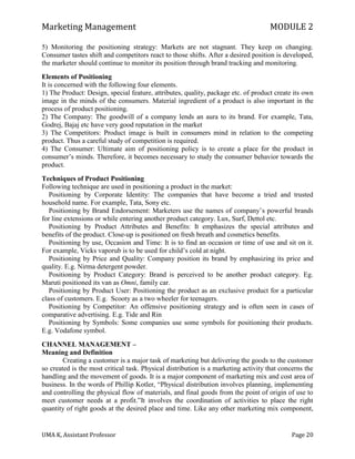 Marketing Management module 2 uma k | PDF