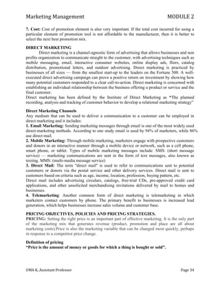 Marketing Management module 2 uma k | PDF