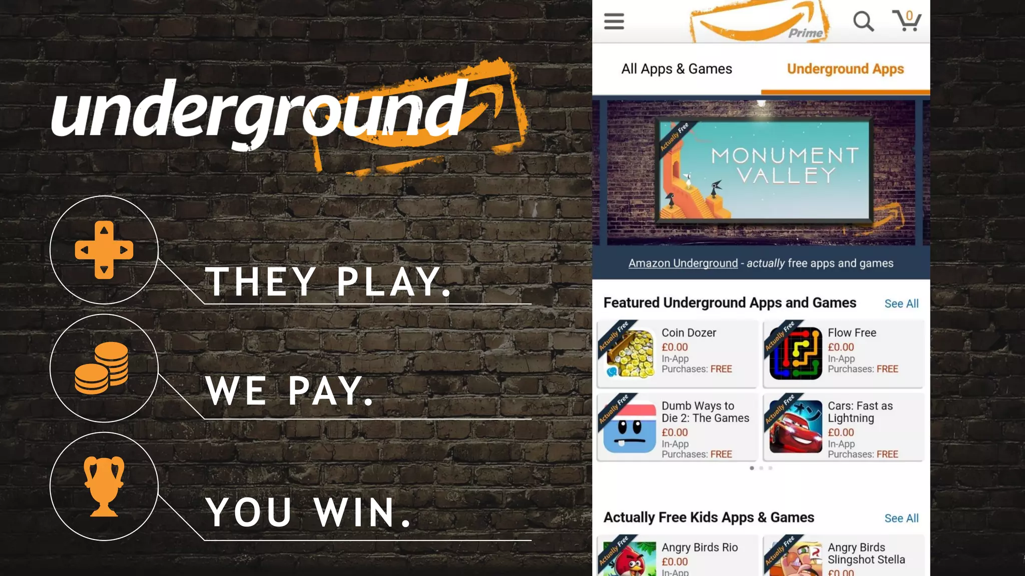 THEY PLAY.
WE PAY.
YOU WIN.
 