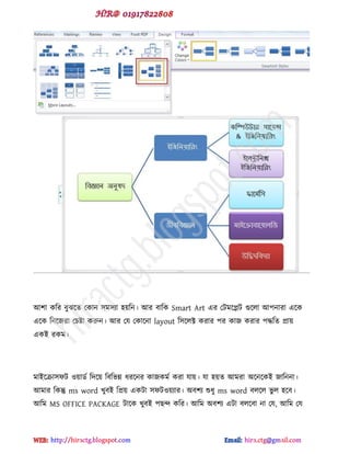 আ঱া কটয ফুঝক্ে পকান ঳ভ঳যা ঴য়টন। আয ফাটক Smart Art বয পটভক্েট গুক্রা আ঩নাযা বক্ক
বক্ক টনক্জযা পচষ্টা করুন। আয পম পকাক্না layout ট঳ক্রক্ট কযায ঩য কাজ কযায ঩দ্ধটে প্রায়
বকই যকভ।
ভাইক্রা঳পট ওয়ার্ড টেক্য় টফটবন্ন ধযক্নয কাজকভড কযা মায়। মা ঴য়ে আভযা অক্নক্কই জাটননা।
আভায টকন্তু ms word খুফই টপ্রয় বকটা ঳পটওয়যায। অফ঱য শুধু ms word ফরক্র বু র ঴ক্ফ।
আটভ MS OFFICE PACKAGE টাক্ক খুফই ঩ছন্দ কটয। আটভ অফ঱য বটা ফরক্ফা না পম, আটভ পম
hiractg.blogspot.com
 