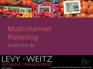 Retailing Management 8e © The McGraw-Hill Companies, All rights reserved. 3 - 1
CHAPTER 2
CHAPTER 1
CHAPTER 1
CHAPTER 3
McGraw-Hill/Irwin
Copyright © 2012 by The McGraw-Hill Companies, Inc. All rights reserved.
Multichannel
Retailing
CHAPTER 03
 