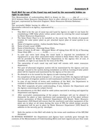 Request for Proposal (RfP) For Installation of 2 MW Canal Top Grid ...