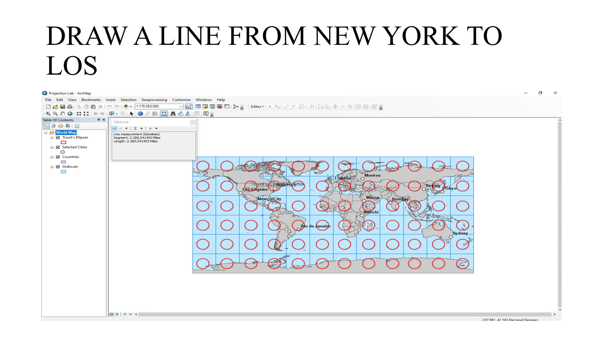 DRAW A LINE FROM NEW YORK TO
LOS