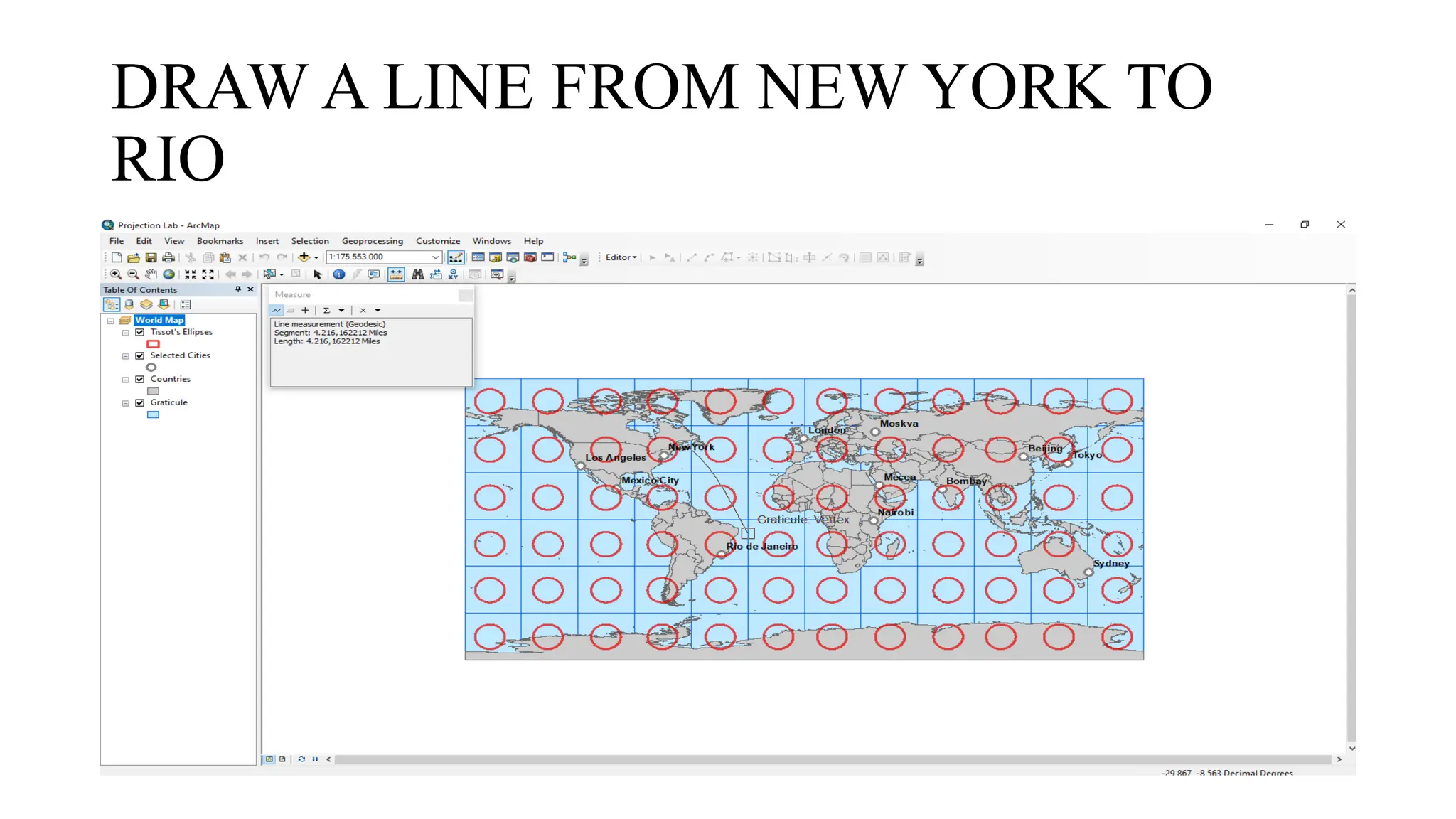 DRAW A LINE FROM NEW YORK TO
RIO