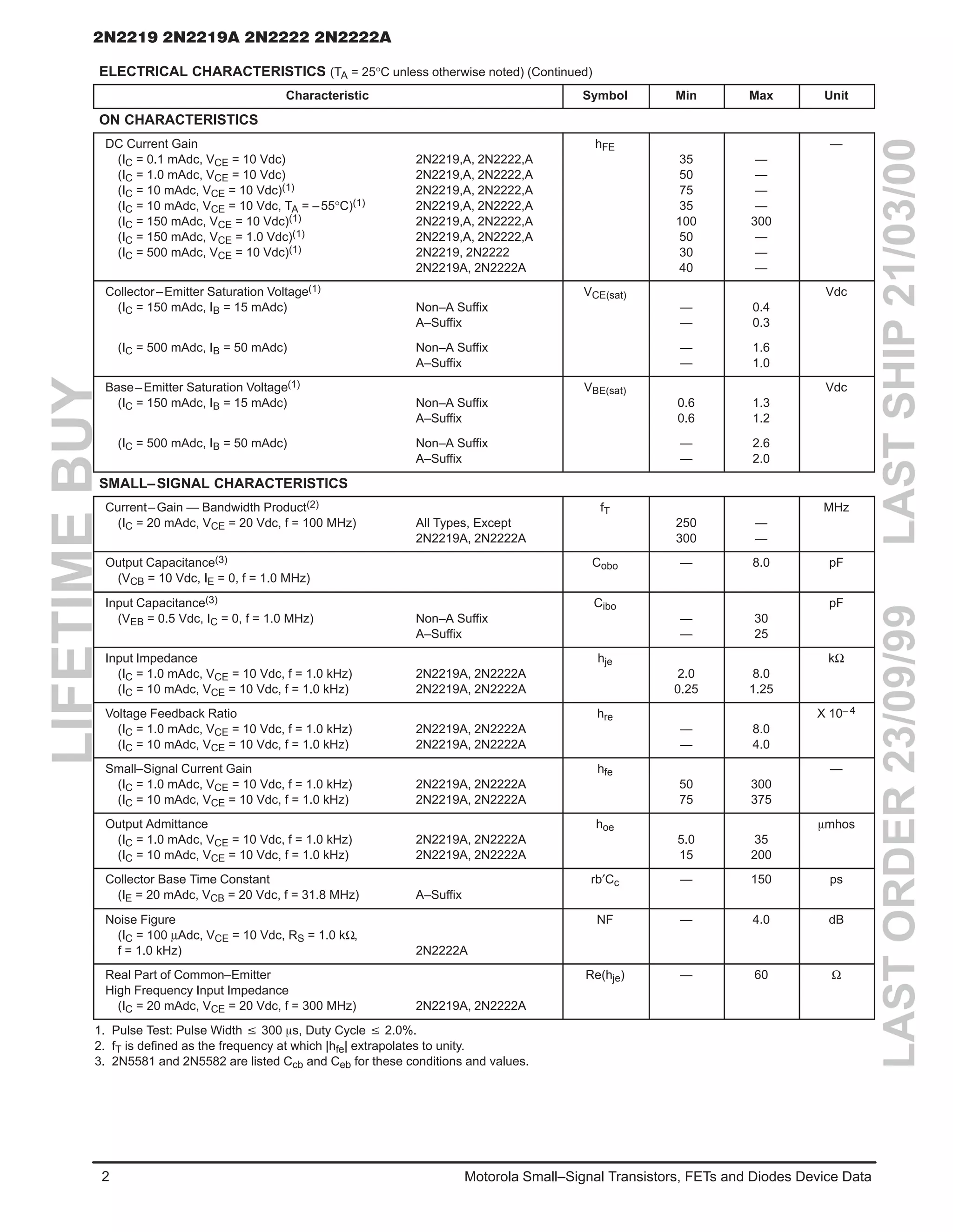 2 n2222a motorola | PDF