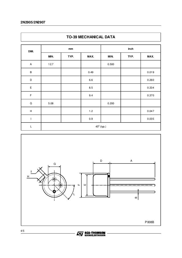 2N2905-2N2907 Transistor data sheet