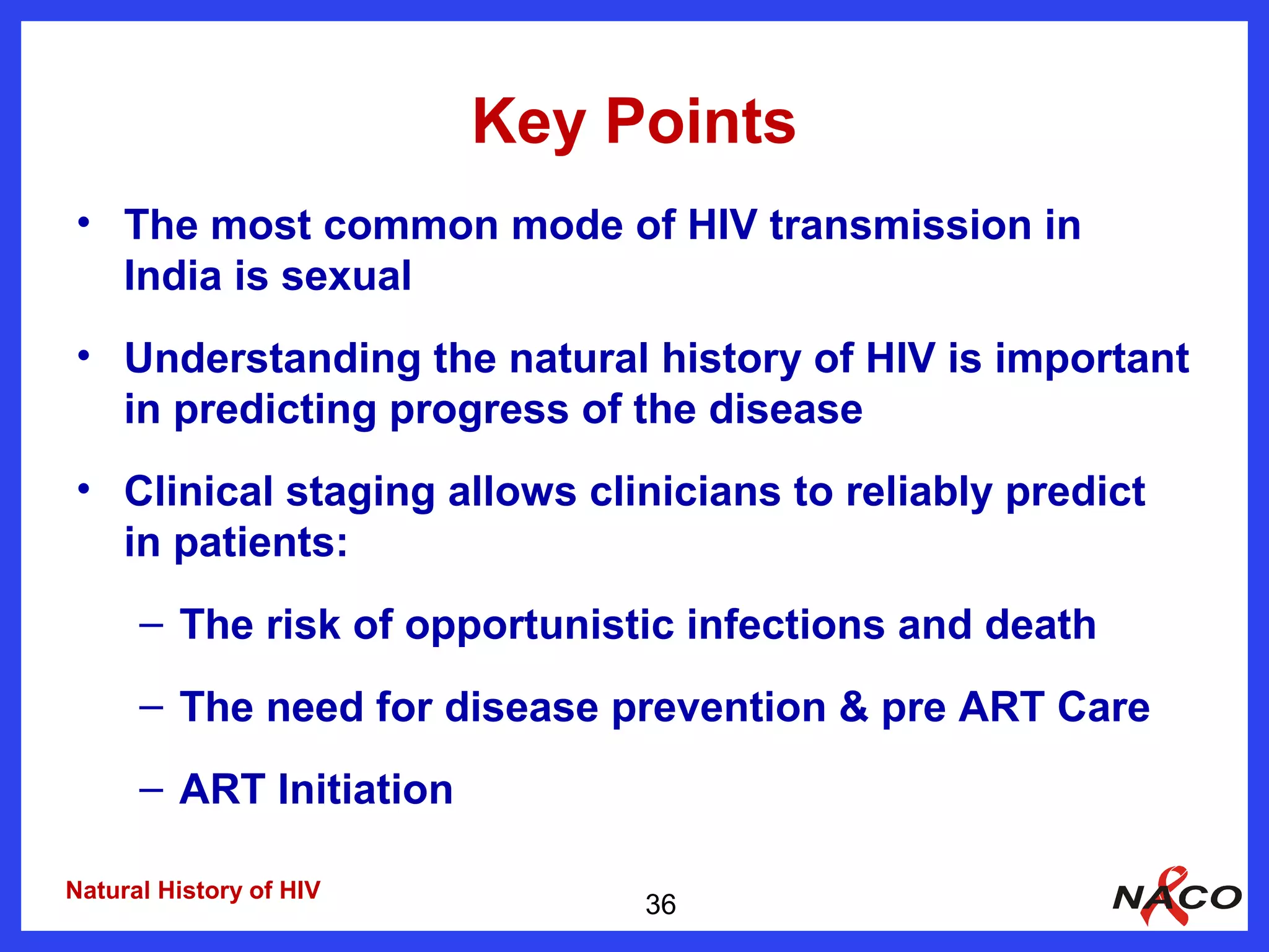 2 natural history of hiv and who clinical staging naco lac m | PPT
