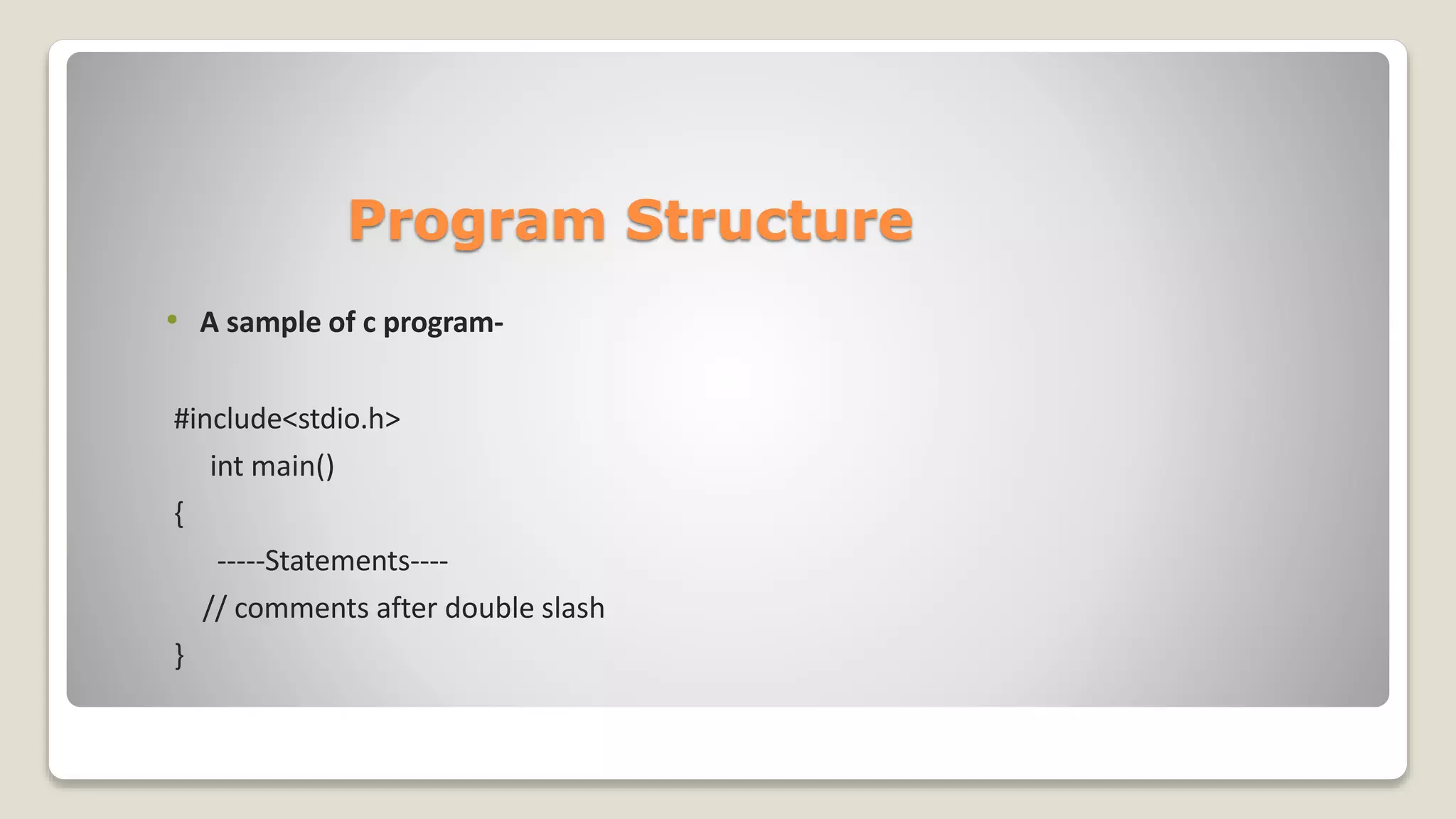 Basic Structure of C Language and Related Term | PPT