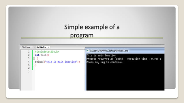 Basic Structure of C Language and Related Term | PPT
