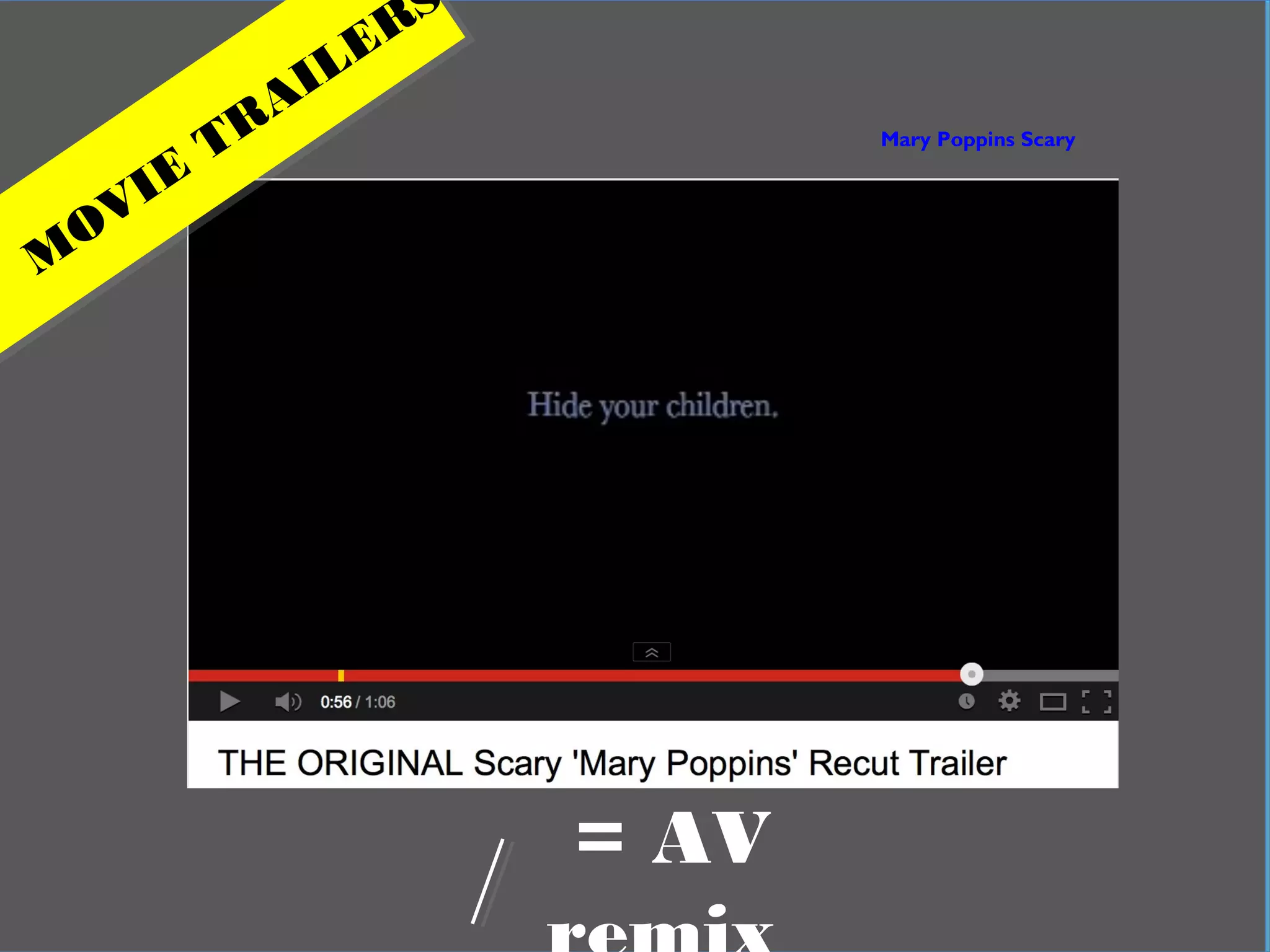 In practical termsMary Poppins Scary
M
OVIE
TRAILERS
= AV
 