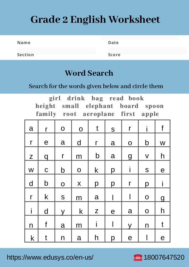 English Worksheets Pdf Free