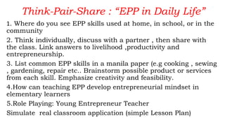 Comprehensive Guide to EPP and Entrepreneurship in Basic Education | PDF