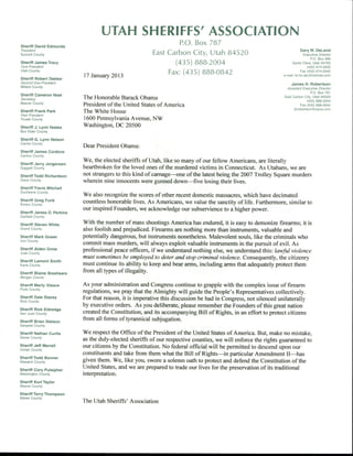 Open Letter to Obama (Utah Sheriff's Association)
