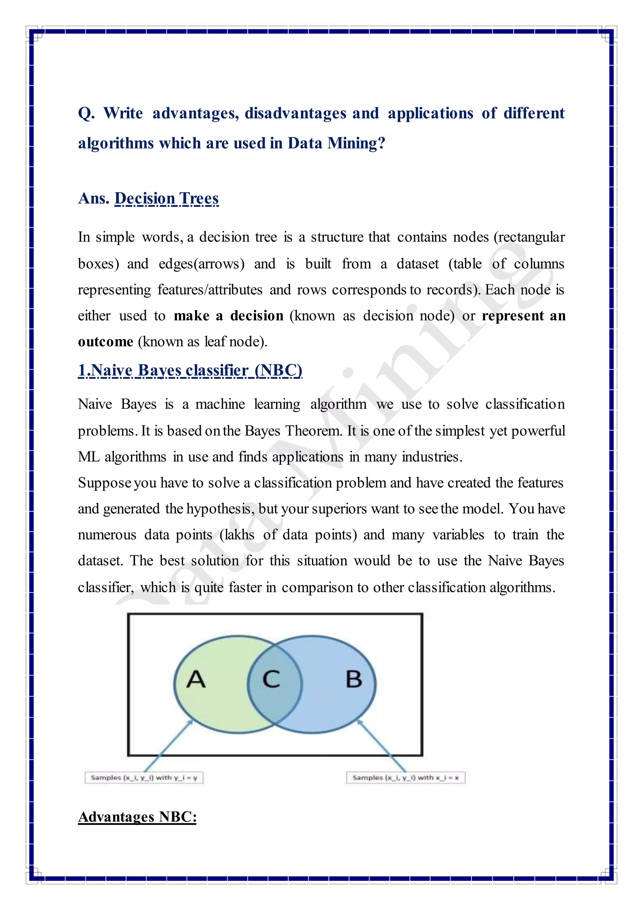 Types of Machine Learnig Algorithms(CART, ID3) | PDF