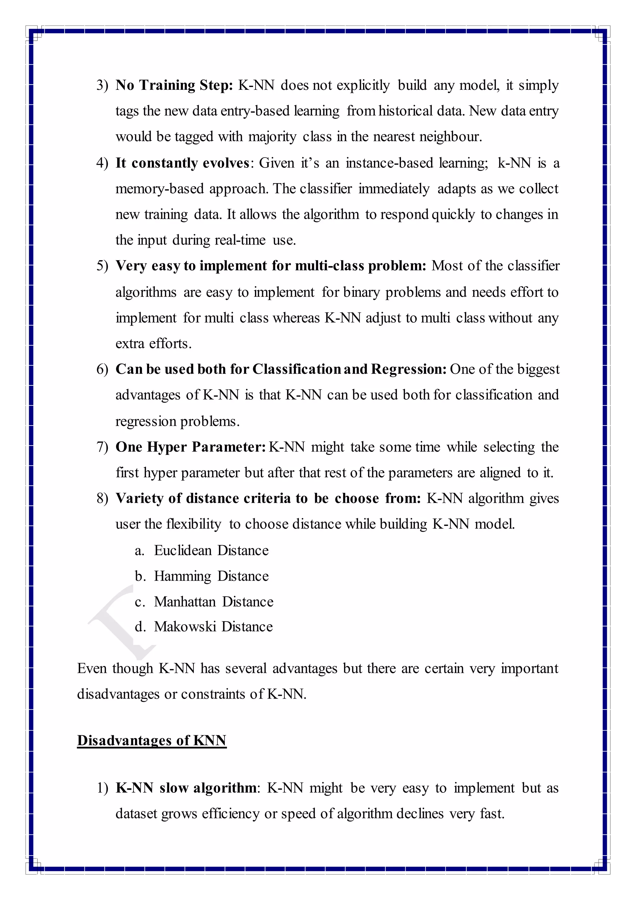 Types of Machine Learnig Algorithms(CART, ID3) | DOCX image.