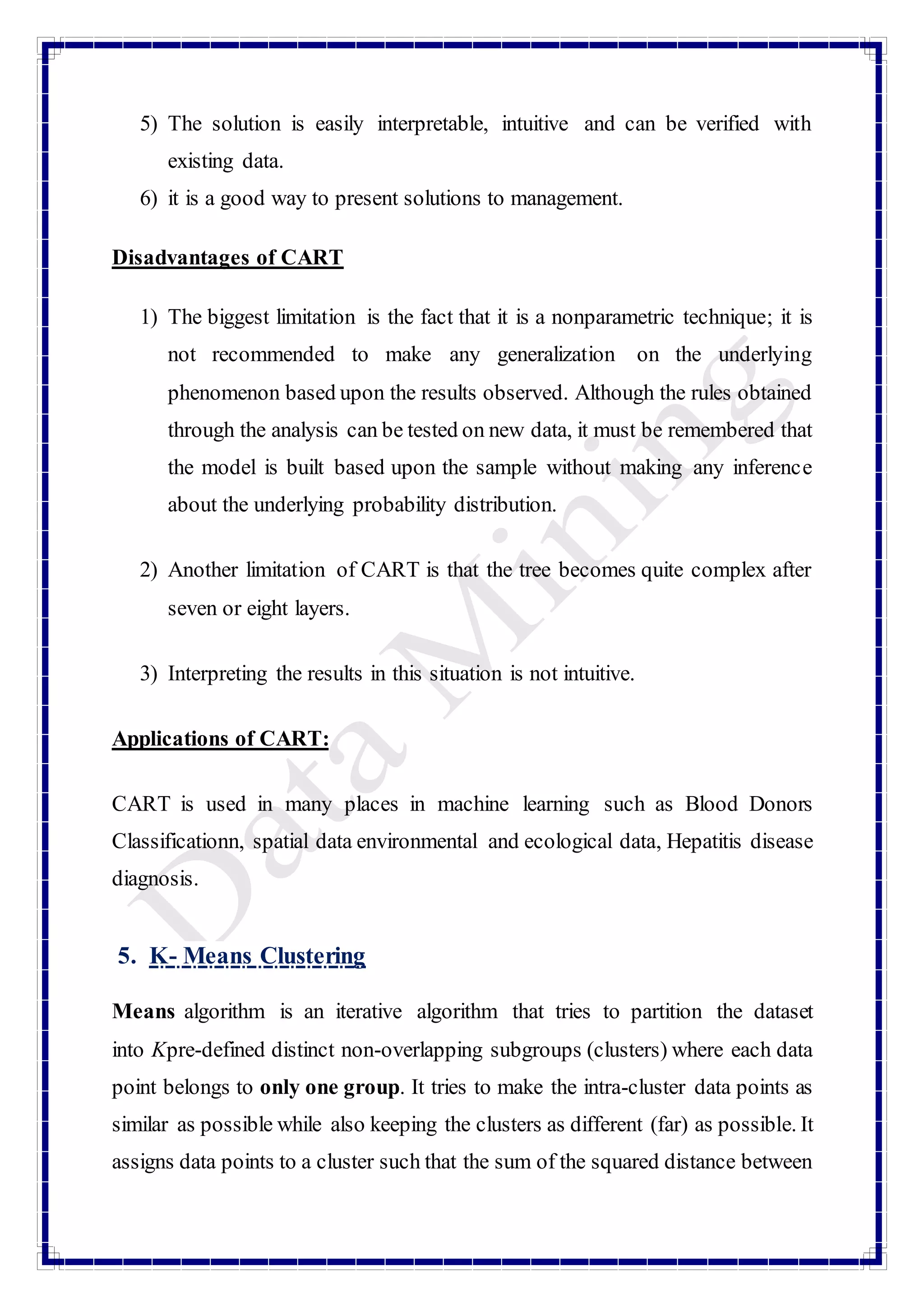 Types of Machine Learnig Algorithms(CART, ID3) | PDF