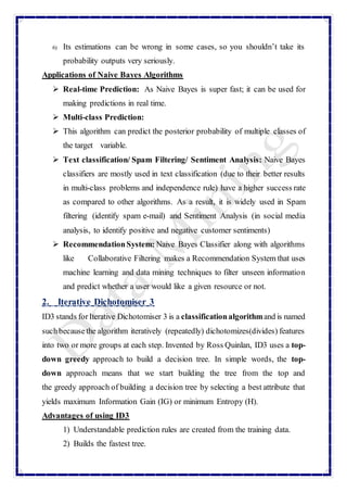 Types of Machine Learnig Algorithms(CART, ID3) | PDF