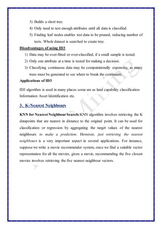Types of Machine Learnig Algorithms(CART, ID3) | PDF