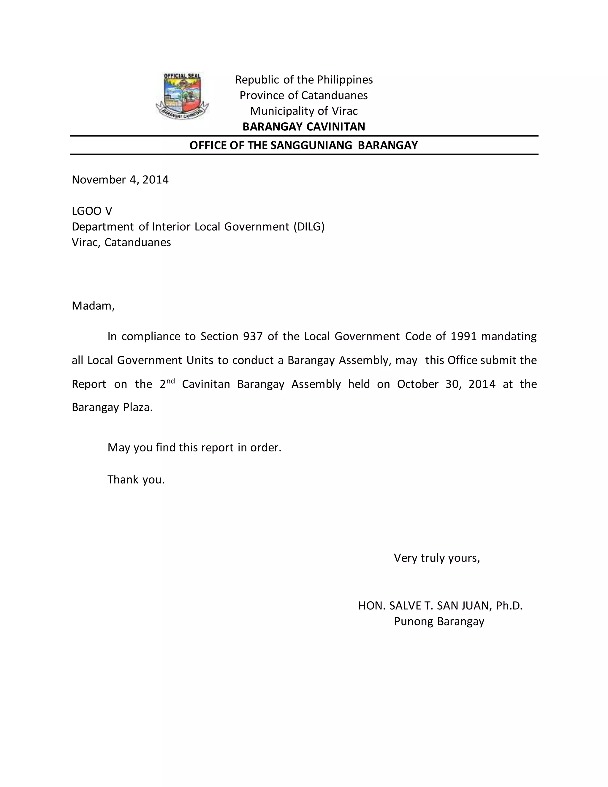 2nd assmbly report final | DOCX