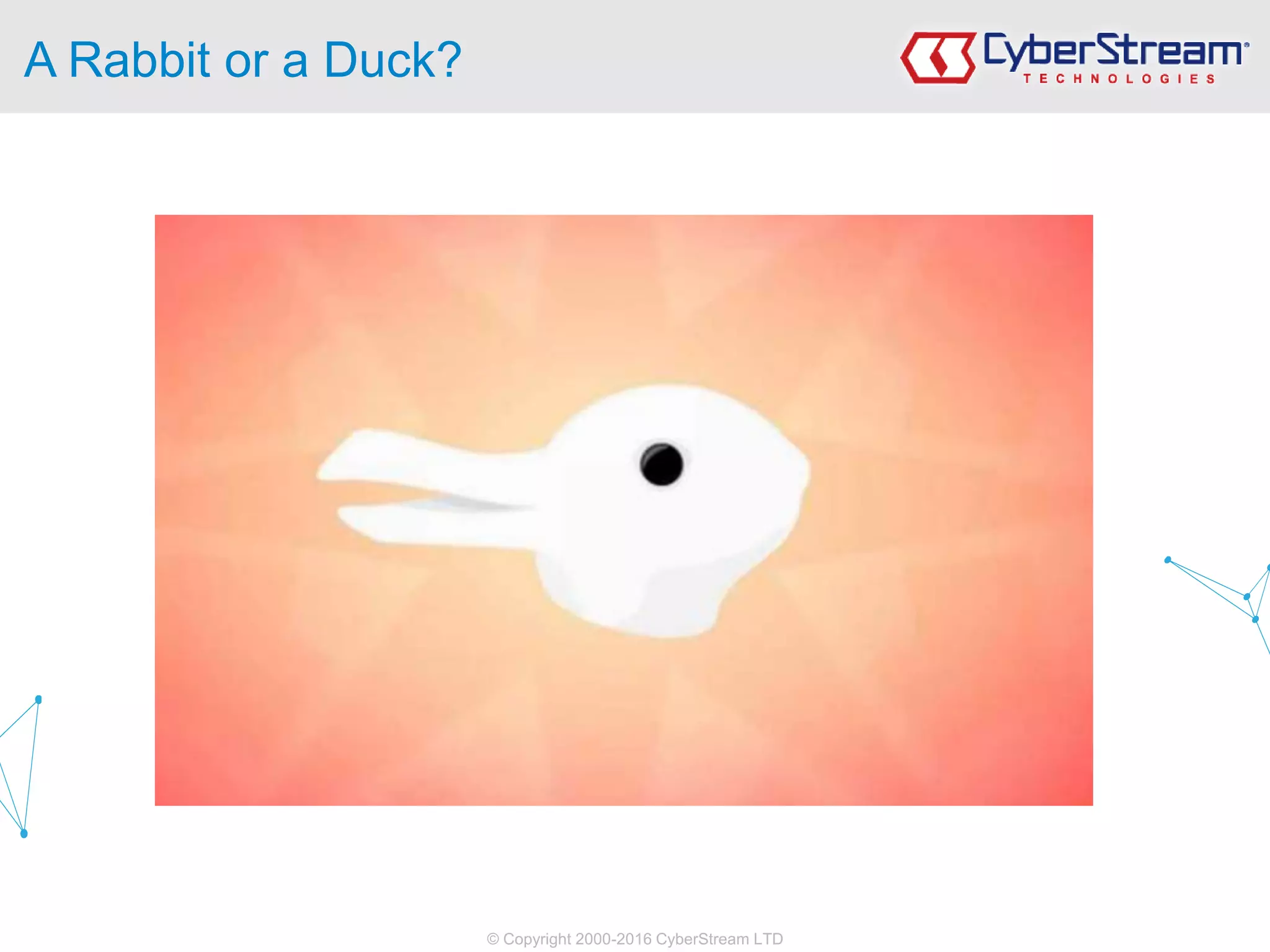 © Copyright 2000-2016 CyberStream LTD
A Rabbit or a Duck?
 