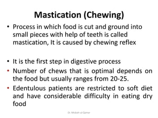 Mastication Process 2nd chapter of digestive system from Guyton & Hall | PPTX